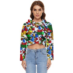 Falling Lego Bricks, Desenho Women s Lightweight Cropped Hoodie by kyorashop23