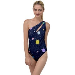 Aesthetic Outer Space Cartoon Art To One Side Swimsuit