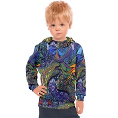 Psychedelic Digital Art Artwork Landscape Colorful Kids  Hooded Pullover by Bedest