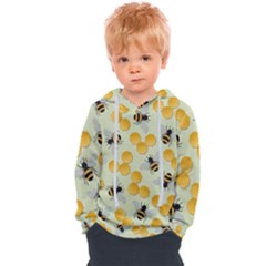 Bees Pattern Honey Bee Bug Honeycomb Honey Beehive Kids  Overhead Hoodie by Bedest