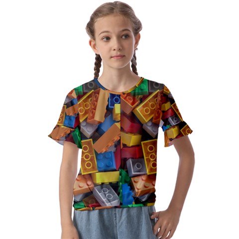 Lego, Toy Block, Colorfulness, Kids Kids  Cuff Sleeve Scrunch Bottom T-shirt by kyorashop23