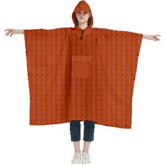 Orange Lego Texture Macro, Orange Dots Background Women s Hooded Rain Ponchos by kyorashop23