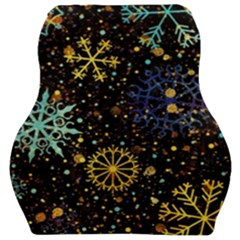 Gold Teal Snowflakes Gold Abstract Christmas Car Seat Velour Cushion 