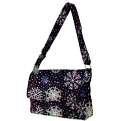 Shiny Winter Snowflake Abstract Christmas Cold Crystal December Full Print Messenger Bag (s) by Bedest