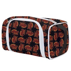 Fantasy Skeleton Dragon Hand Drawn Motif Seamless Pattern Bk Toiletries Pouch by dflcprintsclothing