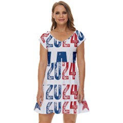 Kamala Harris 2024 Walz Short Sleeve Tiered Mini Dress by Safari