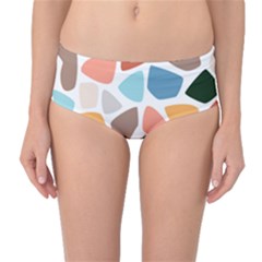 Shapes Seamless Pattern Mid-waist Bikini Bottoms