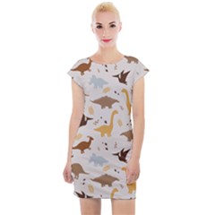 Seamless Dino Pattern Cap Sleeve Bodycon Dress by Safari