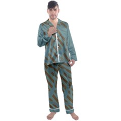 Earthbound Geometry Print Men s Long Sleeve Satin Pajamas Set by dflcprintsclothing