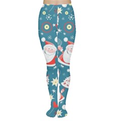 Christmas Pattern, Pattern, Christmas, Santa, Blue Tights