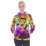 Music Texture, Grunge Music Background Women s Hooded Pullover Music Texture, Grunge Music Background Women s Hooded Pullover
