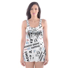 Embrace The Magic Inspirational Phrase Pattern Skater Dress Swimsuit