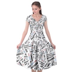 Embrace The Magic Inspirational Phrase Pattern Cap Sleeve Wrap Front Dress