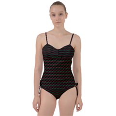 Geometric Abstract Pattern Line Sweetheart Tankini Set