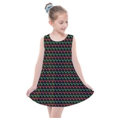 Geometric Abstract Pattern Line Kids  Summer Dress