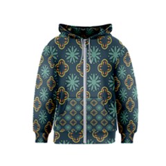 Flowers Pattern Design Abstract Kids  Zipper Hoodie