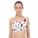 Seamless Pattern Nature Flowers Spliced Up Bikini Top  View1