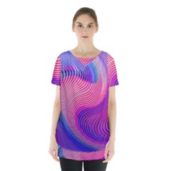 Swirl Twirl Design Pattern Purple Skirt Hem Sports Top