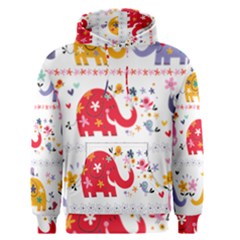 African Elephant Cute Cartoon Seamless Shading Cartoon Character Men s Core Hoodie