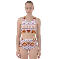 Bright Aztec Ethnic Seamless Pattern Racer Back Bikini Set by Bedest