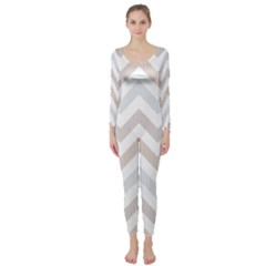 Colored Zigzag Seamless Patterns Long Sleeve Catsuit by Bedest