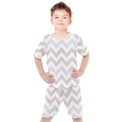 Colored Zigzag Seamless Patterns Kids  T-shirt And Shorts Set