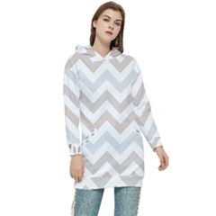 Colored Zigzag Seamless Patterns Women s Long Oversized Pullover Hoodie by Bedest