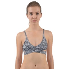 Silver Blossom Elegance Print (ai+human) Wrap Around Bikini Top by dflcprintsclothing