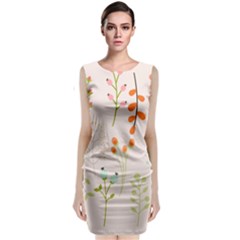 Boho Pattern Berries Flowers Nature Sleeveless Velvet Midi Dress