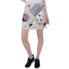 Boho Abstract Architecture Tennis Skirt