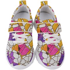 Architecture Glass Abstract Pattern Kids  Velcro Strap Shoes by Bedest