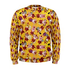 Cartoon Xmas Characters Pattern Men s Sweatshirt by kyorashop23