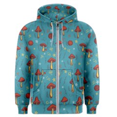 Whimsical Mushroom Pattern Men s Zipper Hoodie