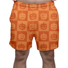 Seamless Halloween Pattern With Smiling Pumpkin 20240926 161520 0000 Men s Shorts by Safari