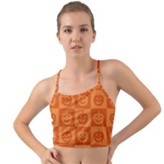 Seamless Halloween Pattern With Smiling Pumpkin 20240926 161520 0000 Mini Tank Bikini Top by Safari