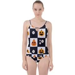 Seamless Halloween Pattern With Smiling Pumpkin 20240926 161714 0000 Cut Out Top Tankini Set by Safari