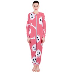 Halloween Pattern With Sculles And Bones 20240926 160927 0000 Onepiece Jumpsuit (ladies)