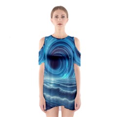 Astral Waveform Fantasy Shoulder Cutout One Piece Dress by Grandong