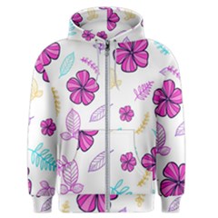 Flowers Leaves Pattern Art Bloom Men s Zipper Hoodie by Grandong