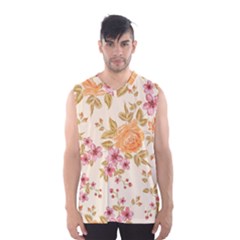 Peony Flower Pattern Background Men s Basketball Tank Top by Grandong