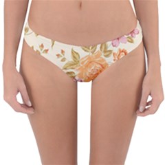 Peony Flower Pattern Background Reversible Hipster Bikini Bottoms by Grandong