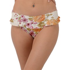 Peony Flower Pattern Background Frill Bikini Bottoms by Grandong