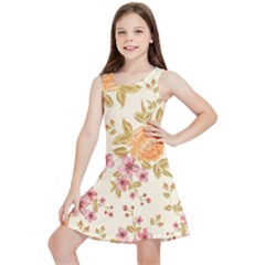 Peony Flower Pattern Background Kids  Lightweight Sleeveless Dress by Grandong