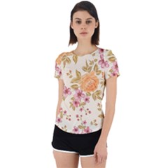 Peony Flower Pattern Background Back Cut Out Sport T-shirt by Grandong