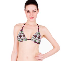 Ukrainian Folk Seamless Pattern Ethnic Ornament Border Element Traditional Classic Bikini Top