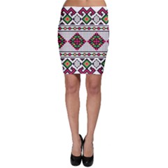 Ukrainian Folk Seamless Pattern Ethnic Ornament Border Element Traditional Bodycon Skirt