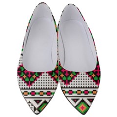 Ukrainian Folk Seamless Pattern Ethnic Ornament Border Element Traditional Women s Low Heels by Grandong