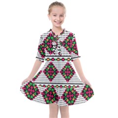 Ukrainian Folk Seamless Pattern Ethnic Ornament Border Element Traditional Kids  All Frills Chiffon Dress by Grandong