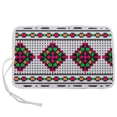 Ukrainian Folk Seamless Pattern Ethnic Ornament Border Element Traditional Pen Storage Case (m)