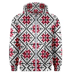 Ukrainian Folk Seamless Pattern Ornament Ethnic Ornament Border Element Traditional Art Men s Zipper Hoodie